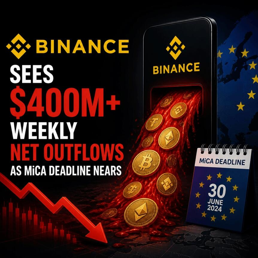 Binance Sees $400m+ Weekly Net Outflows As Mica Deadline Nears