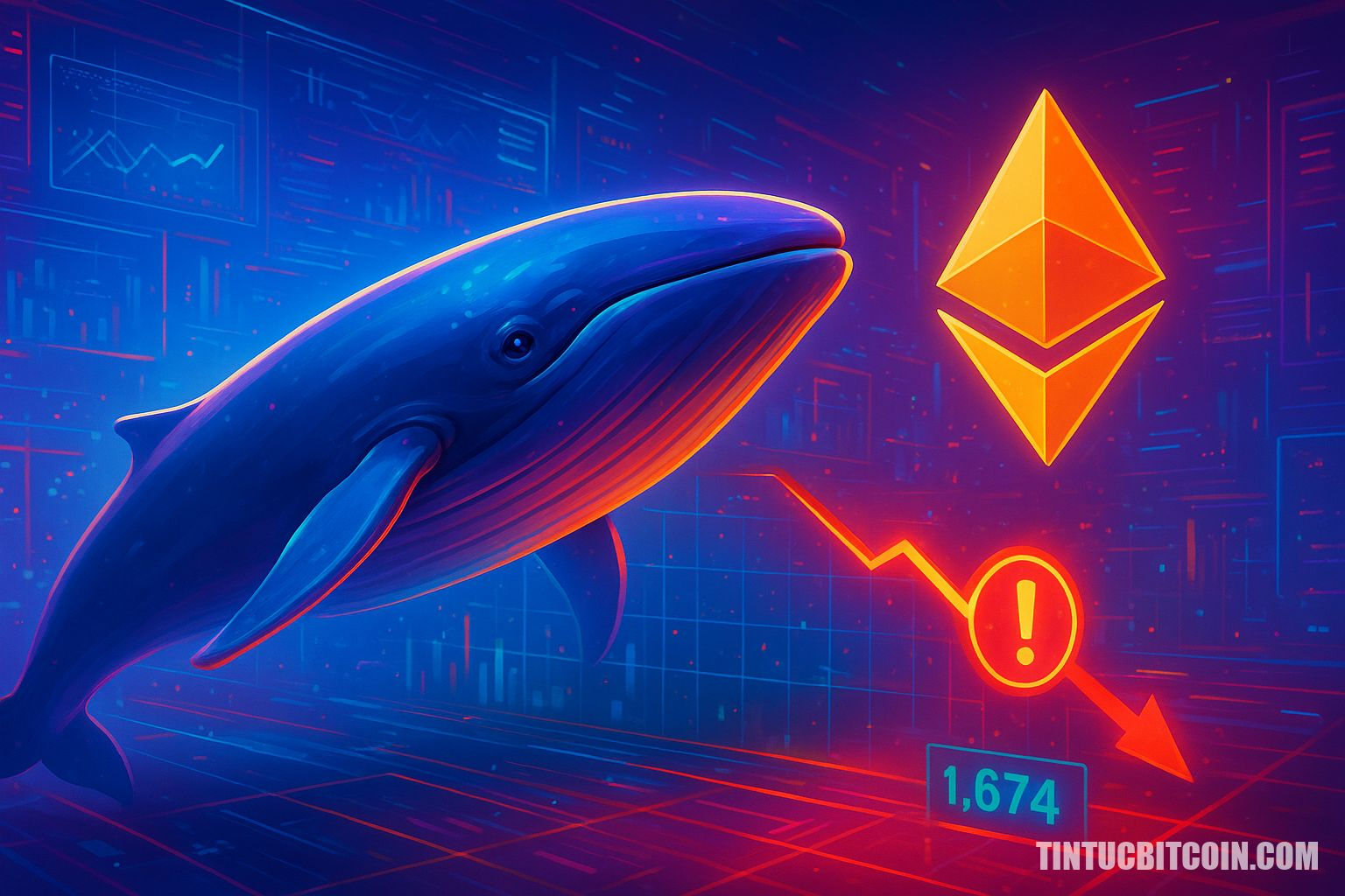 Cá voi ETH đối mặt nguy cơ thanh lý ở 1.674 USD
