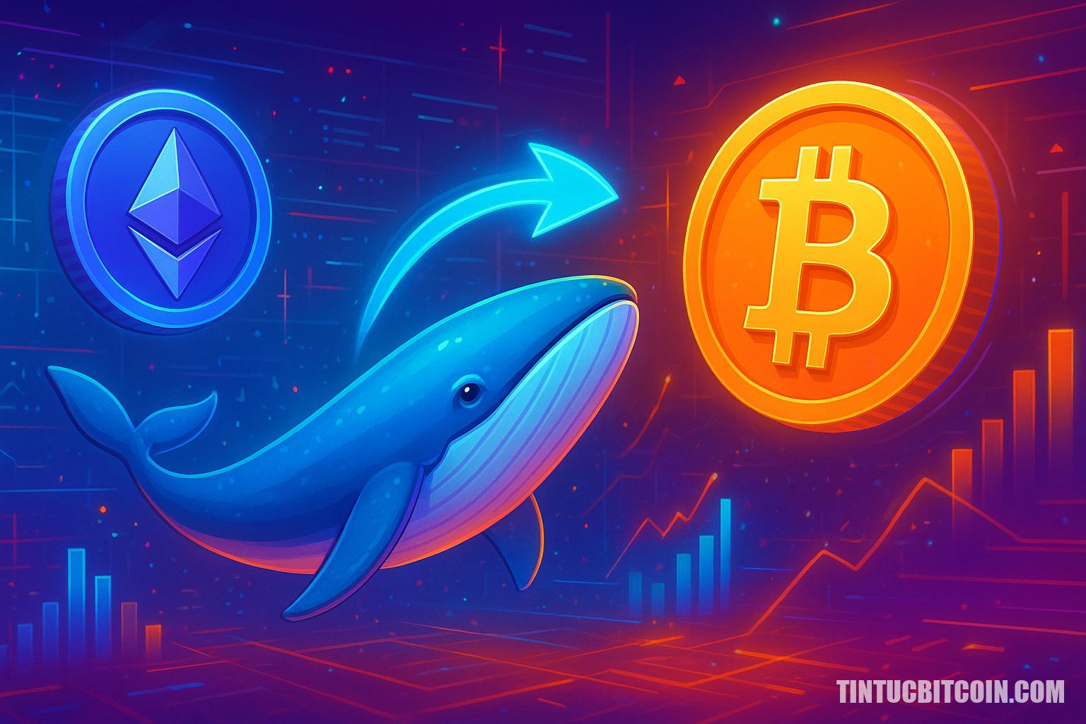 Cá voi hoán đổi 4.695 ETH lấy 133,8 BTC, chú ý xoay vòng Bitcoin
