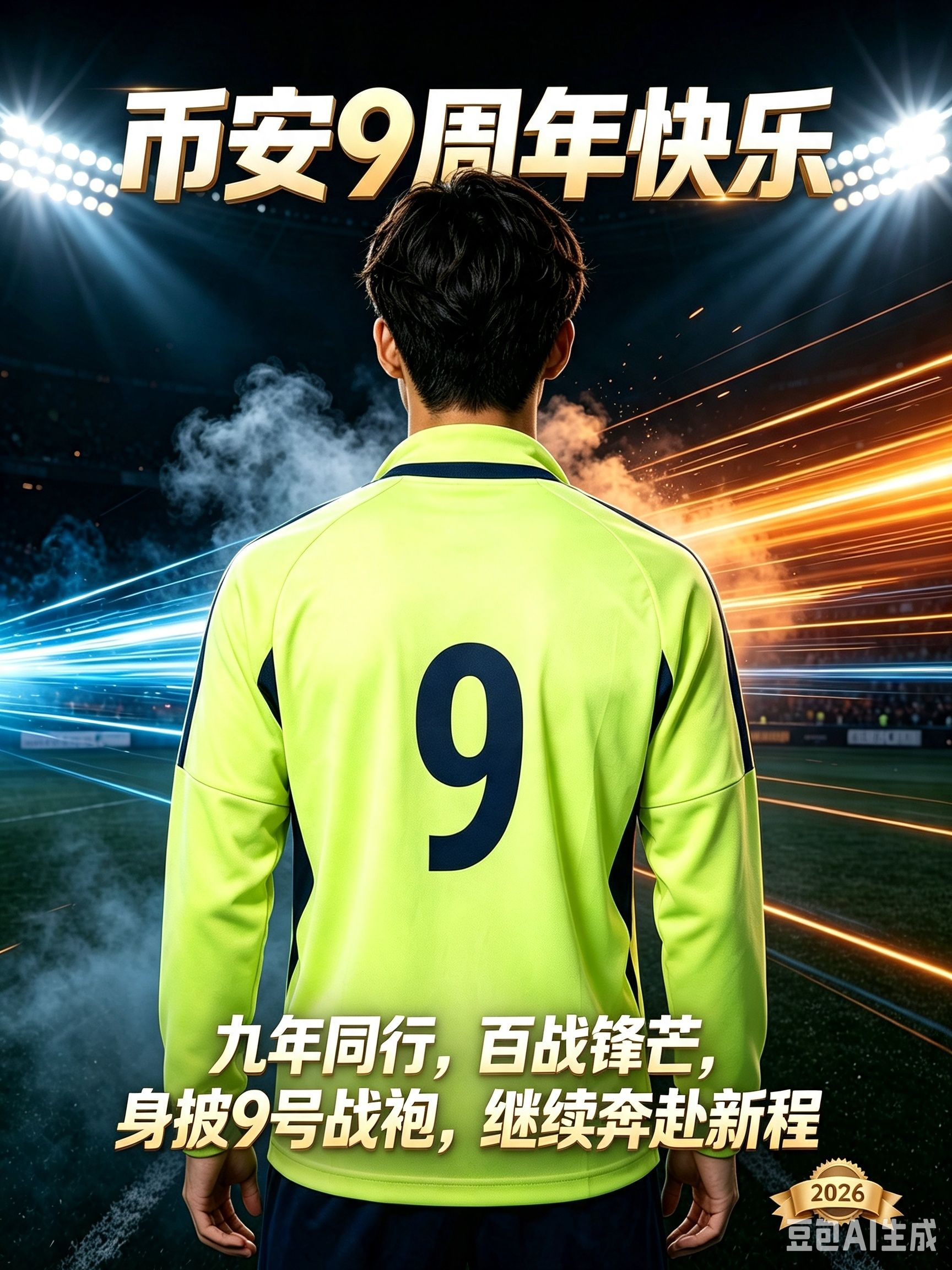 币安九周年 Wearing the 9 jersey adorned with the emblem of | 晴朗