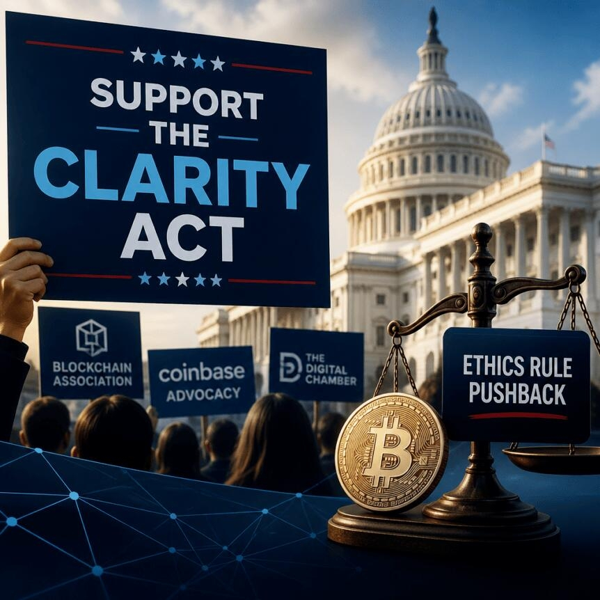 Crypto Advocacy Groups Back Clarity Passage Amid Ethics Rule Pushback