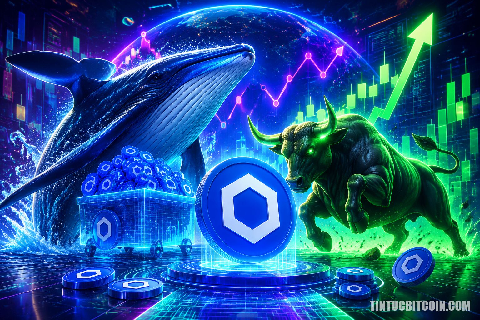 Cá voi mua 13,2 triệu USD LINK, phe bò giữ được 8,18 USD?