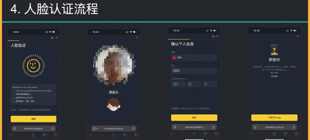 币安注册KYC人脸认证流程图解 活体检测步骤