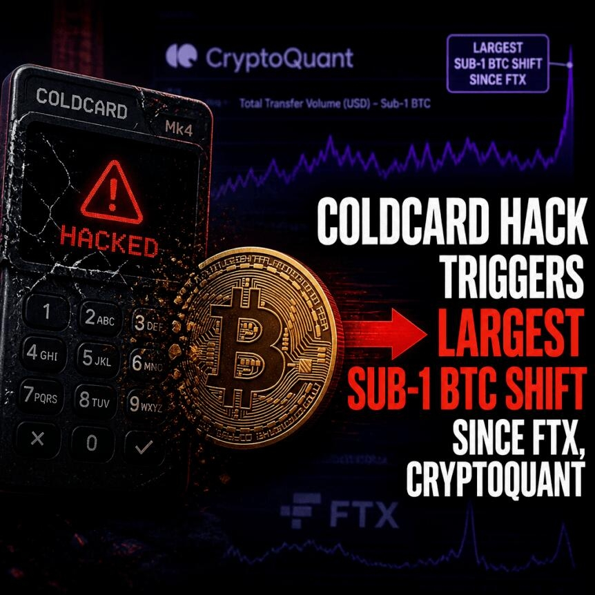 Coldcard Hack Triggers Largest Sub-1 Btc Shift Since Ftx, Cryptoquant