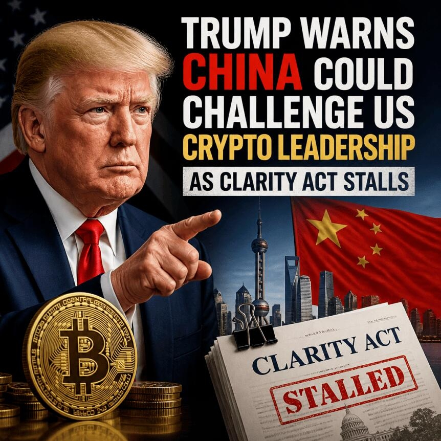 Trump Warns China Could Challenge Us Crypto Leadership As Clarity Act Stalls