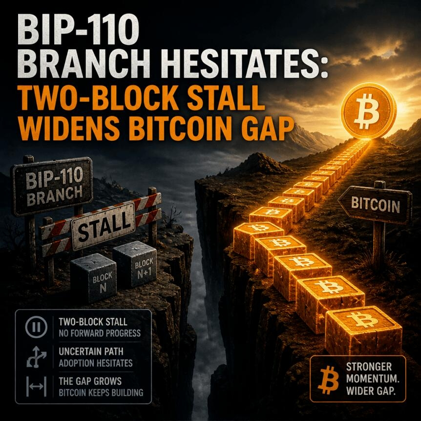 Bip-110 Branch Hesitates: Two-Block Stall Widens Bitcoin Gap