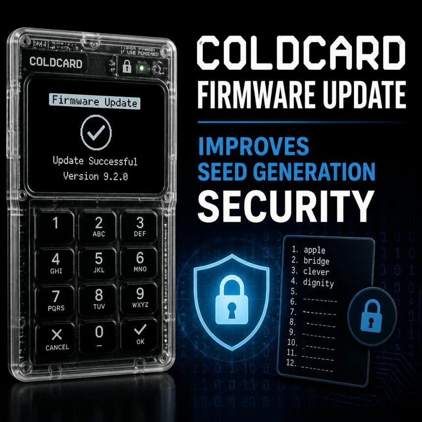 Coldcard Firmware Update Improves Seed Generation Security