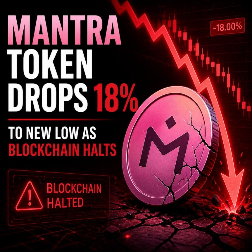Mantra Token Drops 18% To New Low As Blockchain Halts