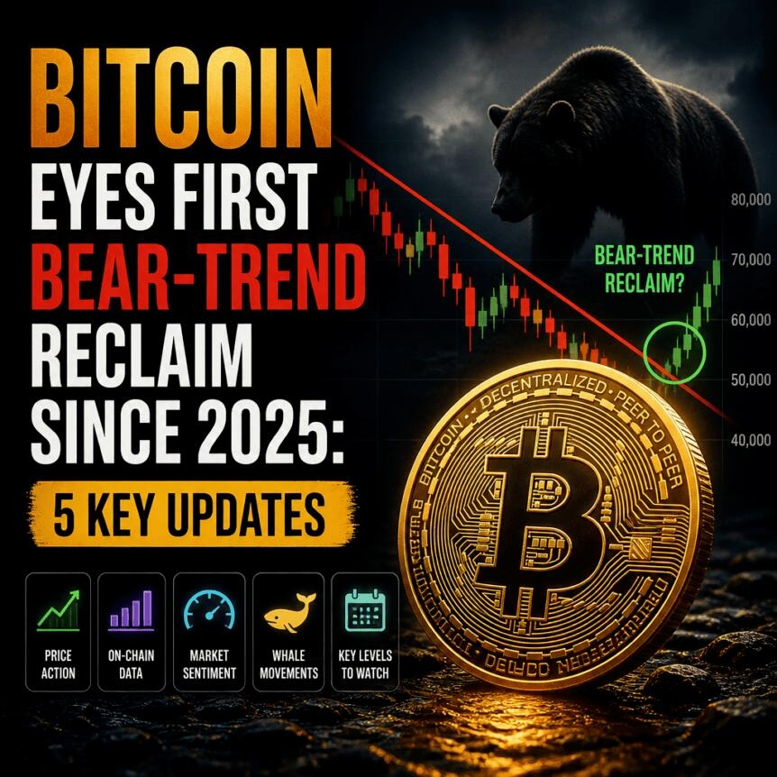 Bitcoin Eyes First Bear-Trend Reclaim Since 2025: 5 Key Updates
