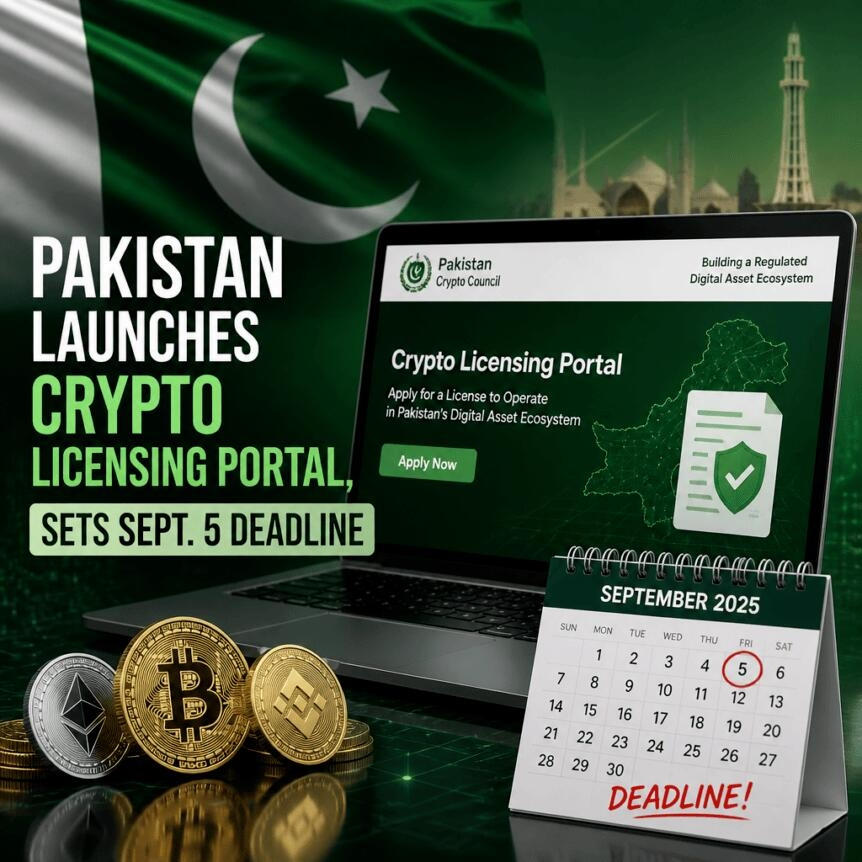 Pakistan Launches Crypto Licensing Portal, Sets Sept. 5 Deadline