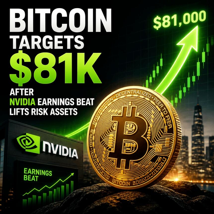Bitcoin Targets $81k After Nvidia Earnings Beat Lifts Risk Assets