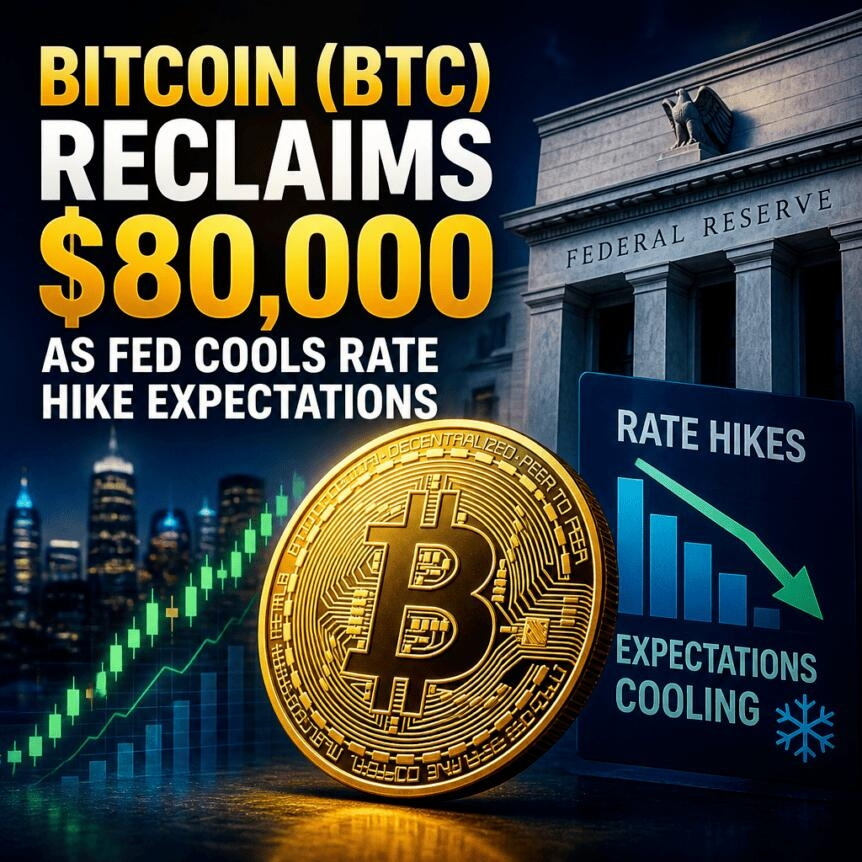Bitcoin Btc Reclaims 80 000 As Fed Cools Rate Hike Expectations