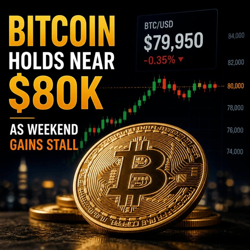 Bitcoin Holds Near $80k As Weekend Gains Stall