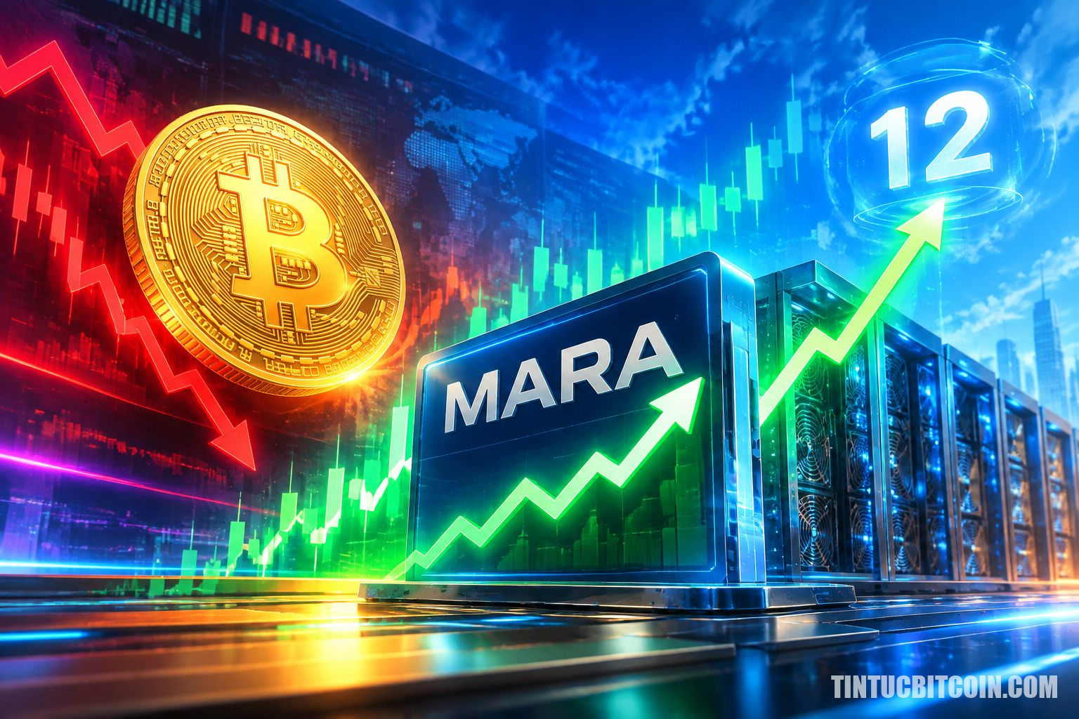 Cổ phiếu MARA tăng khi Bitcoin giảm, vẫn thử mốc 12 USD