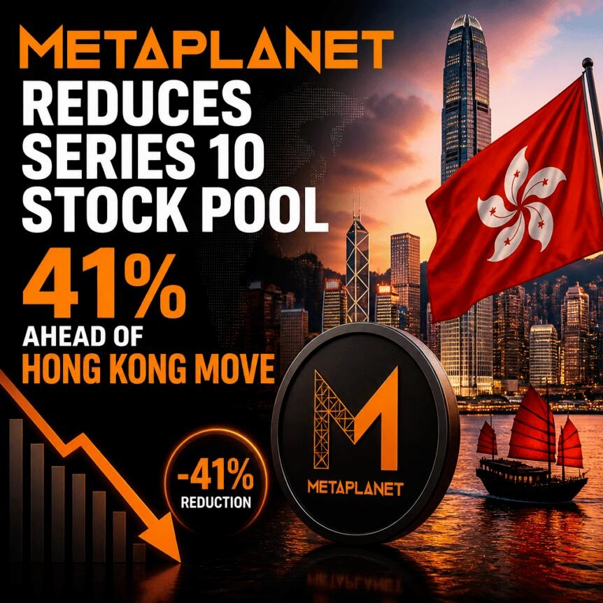 Metaplanet Reduces Series 10 Stock Pool 41% Ahead Of Hong Kong Move