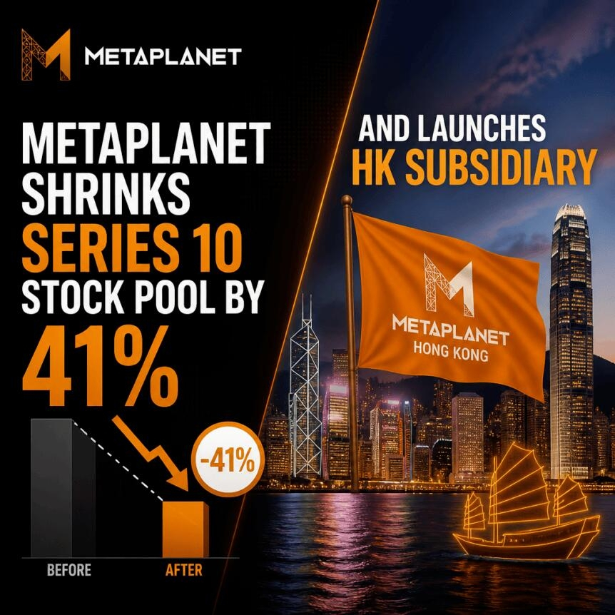 Metaplanet Shrinks Series 10 Stock Pool By 41% And Launches Hk Subsidiary