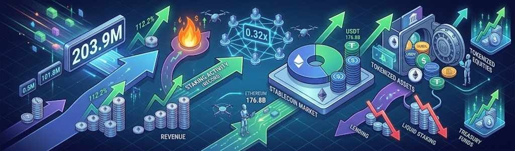 Ethereum reaches a record 203.9M