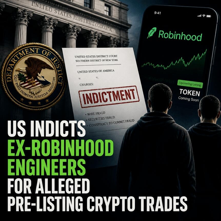 Us Indicts Ex-Robinhood Engineers For Alleged Pre-Listing Crypto Trades