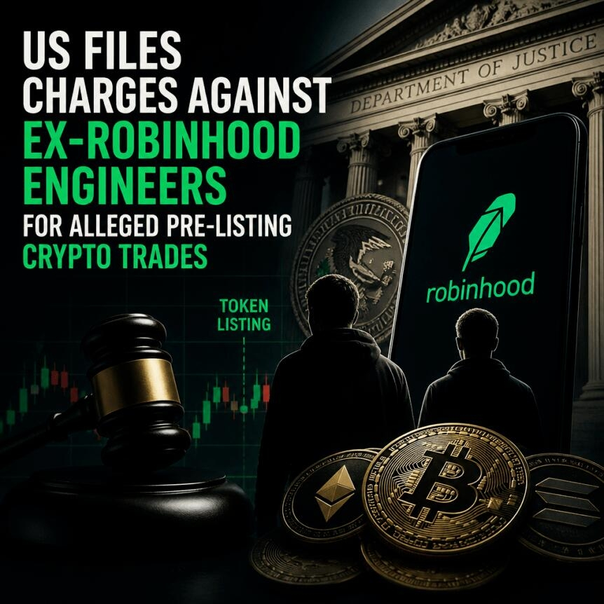 Us Files Charges Against Ex-Robinhood Engineers For Alleged Pre-Listing Crypto Trades