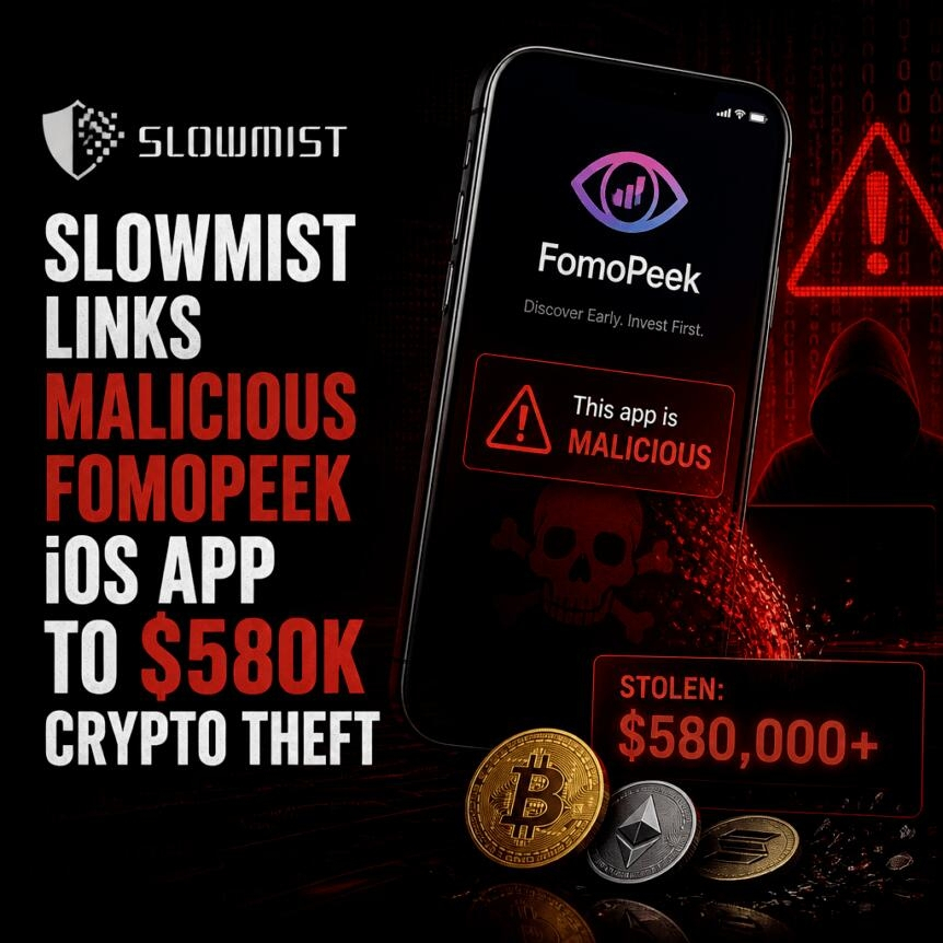 Slowmist Links Malicious Fomopeek Ios App To $580k Crypto Theft