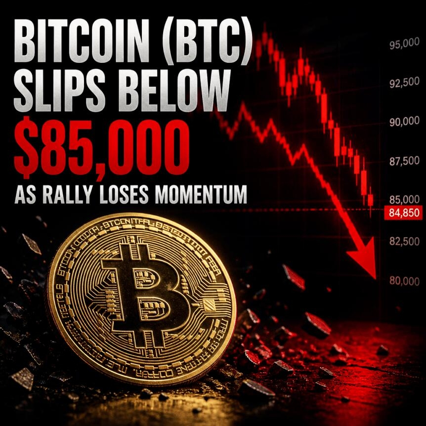 Bitcoin Btc Slips Below 85 000 As Rally Loses Momentum