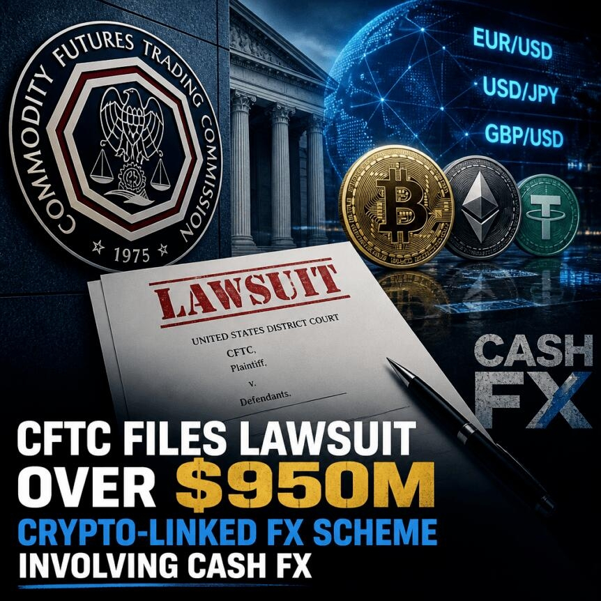 Cftc Files Lawsuit Over $950m Crypto-Linked Fx Scheme Involving Cash Fx
