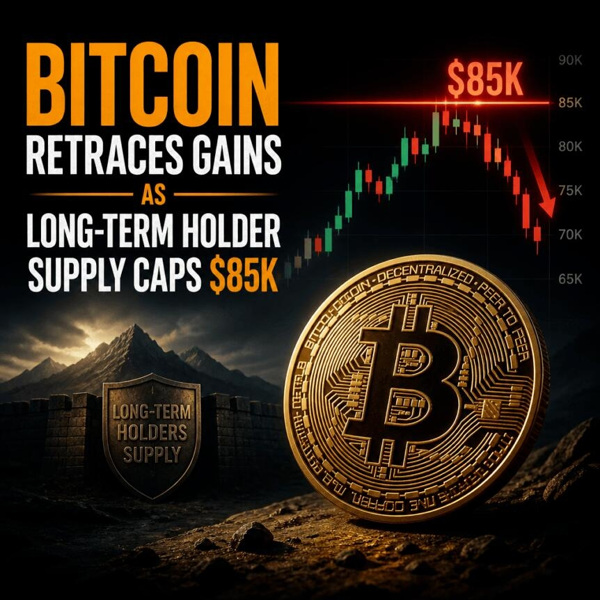 Bitcoin Retraces Gains As Long-Term Holder Supply Caps $85k