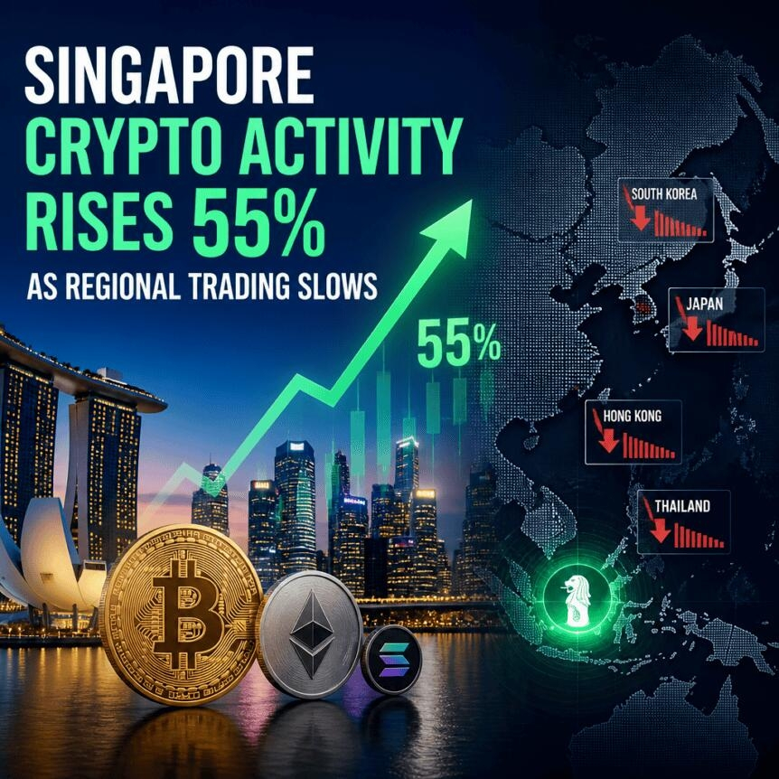 Singapore Crypto Activity Rises 55% As Regional Trading Slows