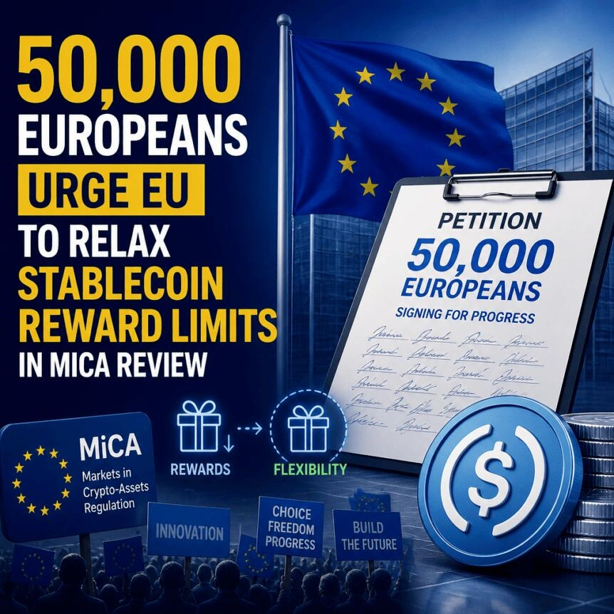 50,000 Europeans Urge Eu To Relax Stablecoin Reward Limits In Mica Review