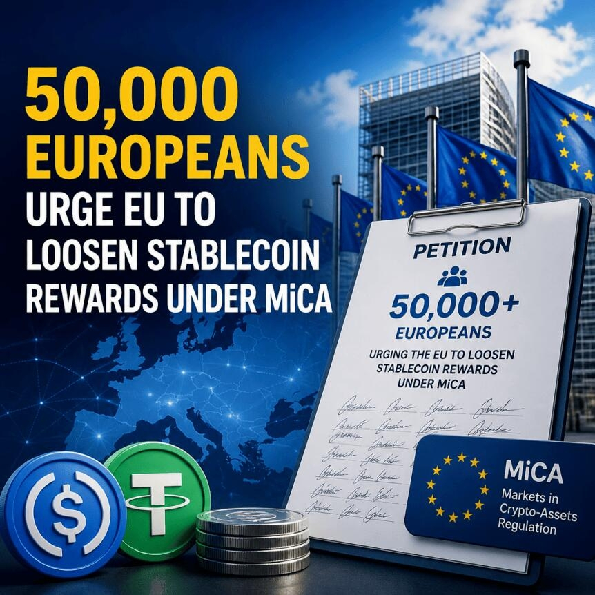 50,000 Europeans Urge Eu To Loosen Stablecoin Rewards Under Mica
