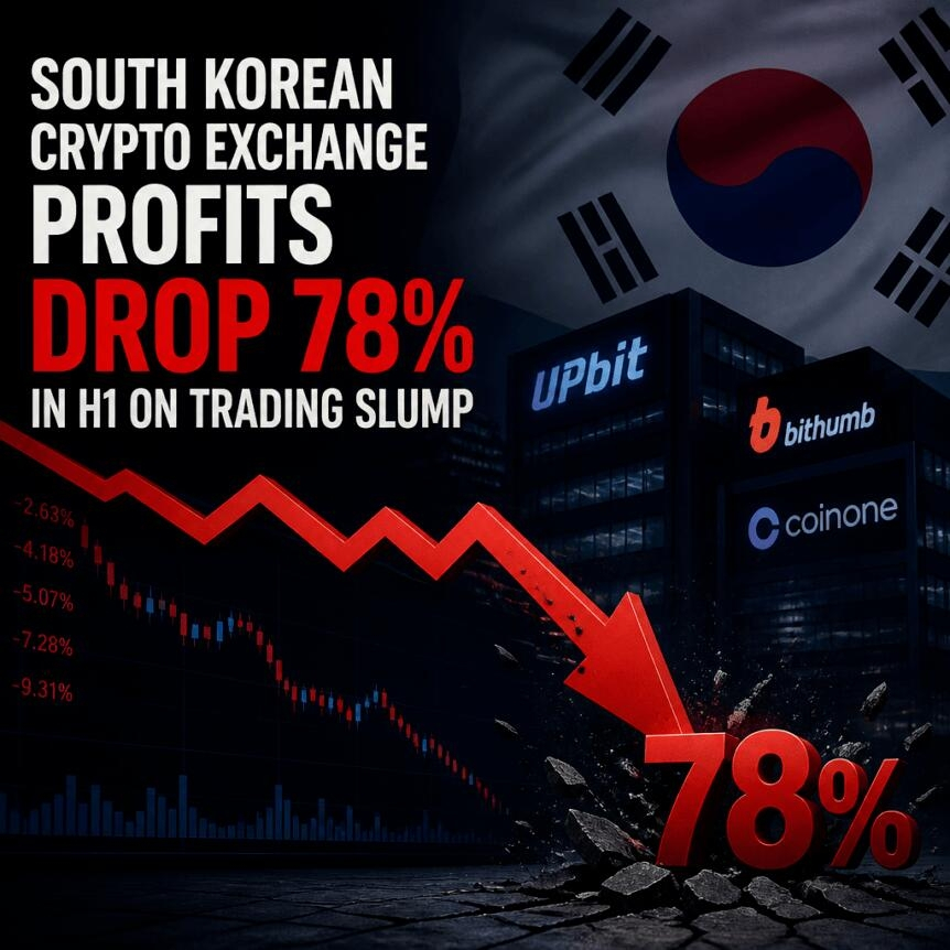 South Korean Crypto Exchange Profits Drop 78% In H1 On Trading Slump