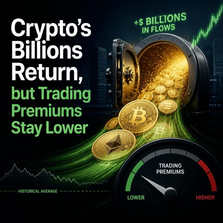 Crypto’s Billions Return, But Trading Premiums Stay Lower