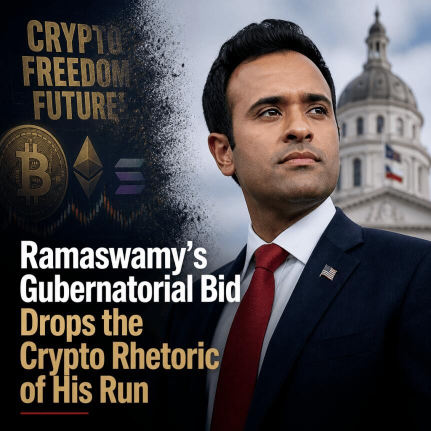 Ramaswamy’s Gubernatorial Bid Drops The Crypto Rhetoric Of His Run