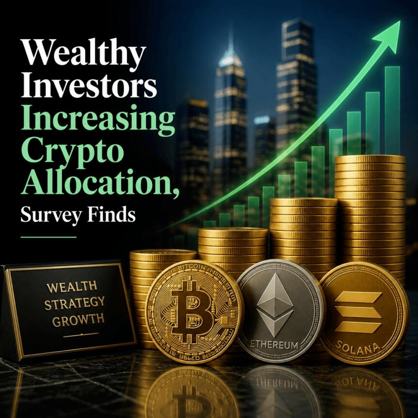 Wealthy Investors Increasing Crypto Allocation, Survey Finds