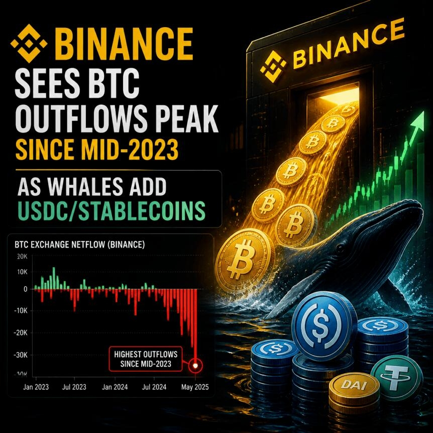 Binance Sees Btc Outflows Peak Since Mid-2023 As Whales Add Usdc/stablecoins
