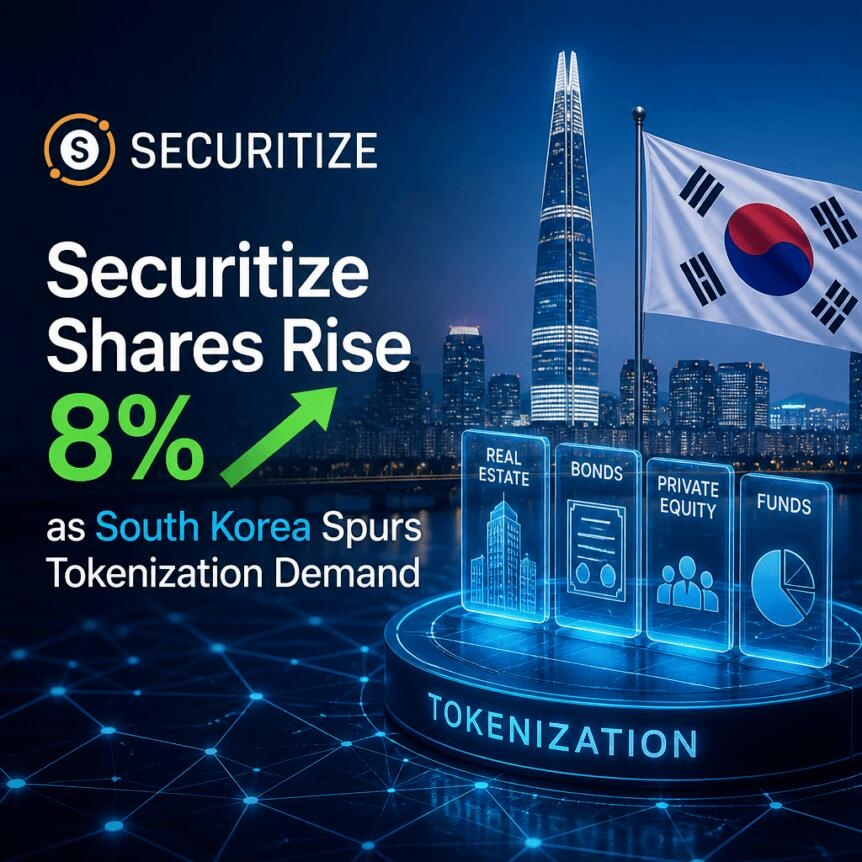 Securitize Shares Rise 8% As South Korea Spurs Tokenization Demand