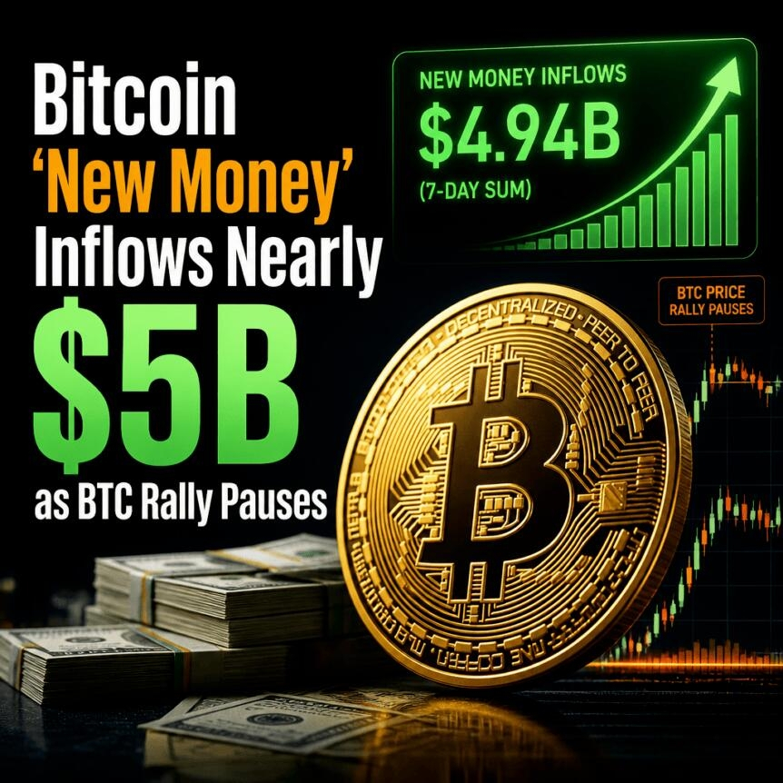 Bitcoin ‘new Money’ Inflows Nearly $5b As Btc Rally Pauses