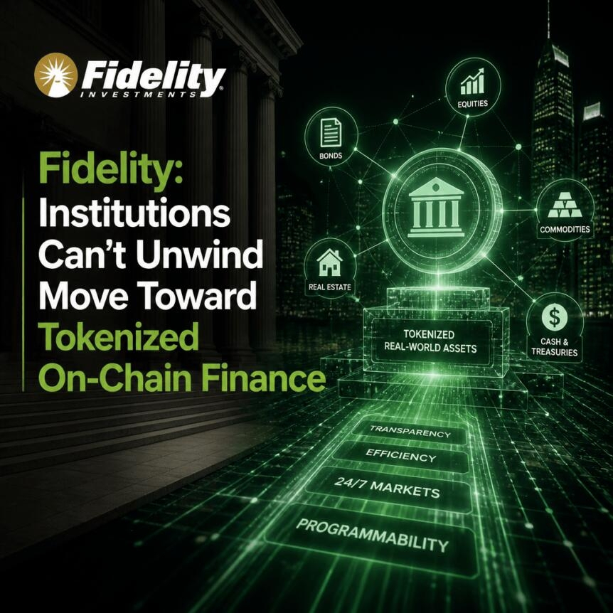 Fidelity: Institutions Can’t Unwind Move Toward Tokenized On-Chain Finance