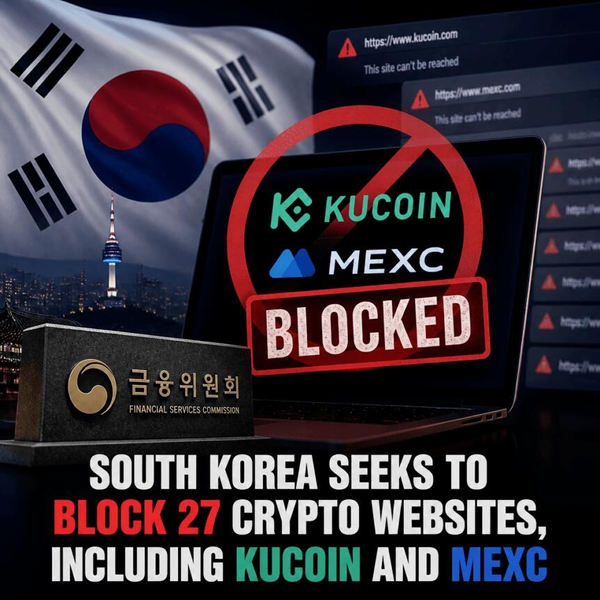 South Korea Seeks To Block 27 Crypto Websites, Including Kucoin And Mexc