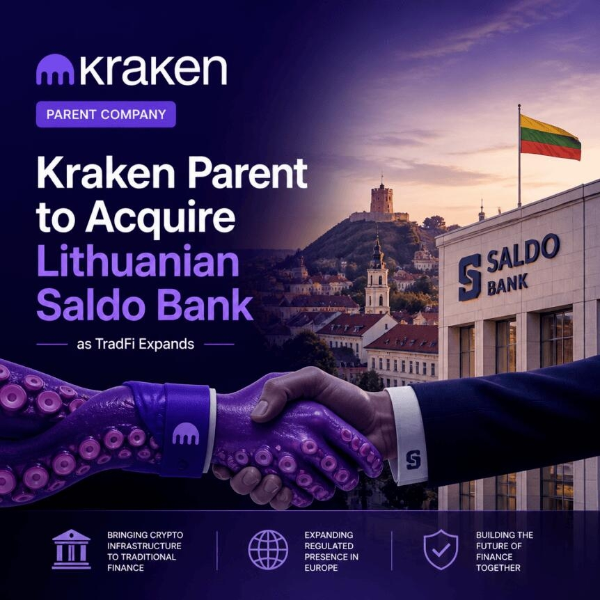 Kraken Parent To Acquire Lithuanian Saldo Bank As Tradfi Expands