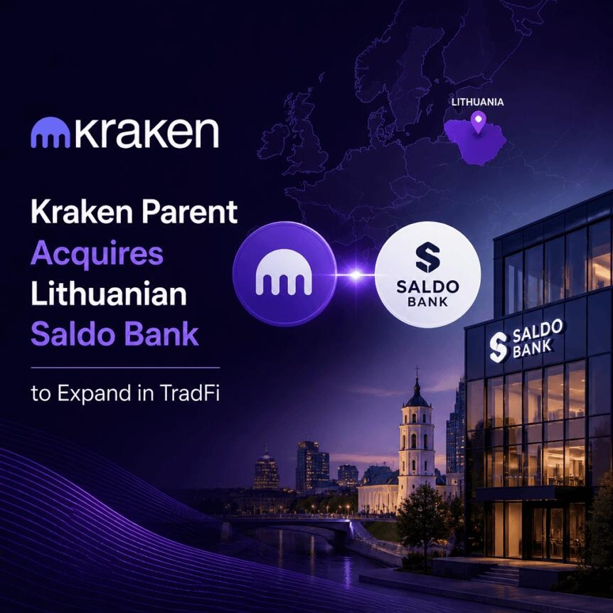 Kraken Parent Acquires Lithuanian Saldo Bank To Expand In Tradfi