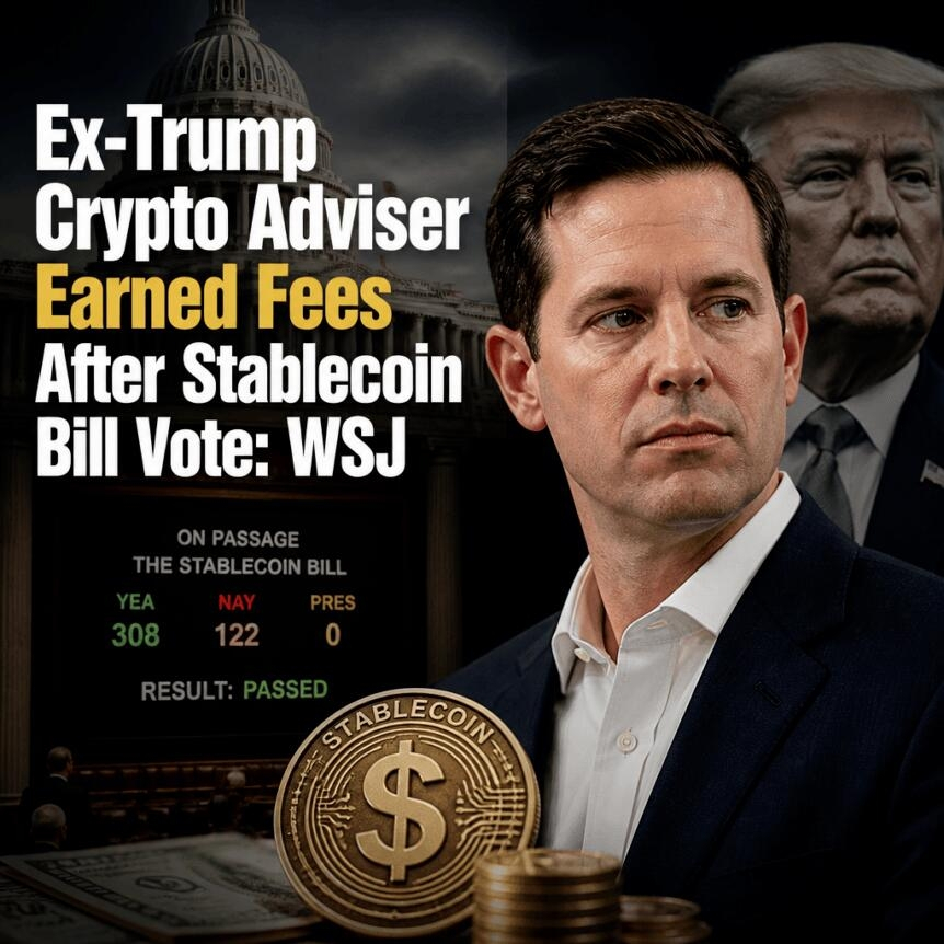 Ex-Trump Crypto Adviser Earned Fees After Stablecoin Bill Vote: Wsj