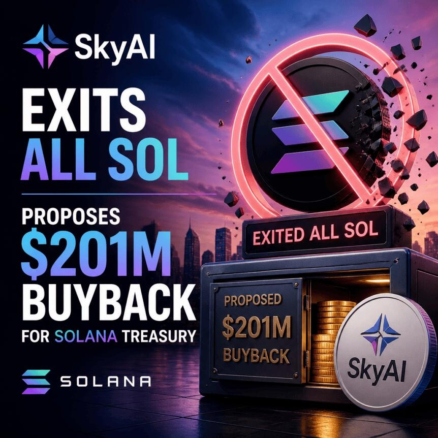 Skyai Exits All Sol, Proposes $201m Buyback For Solana Treasury