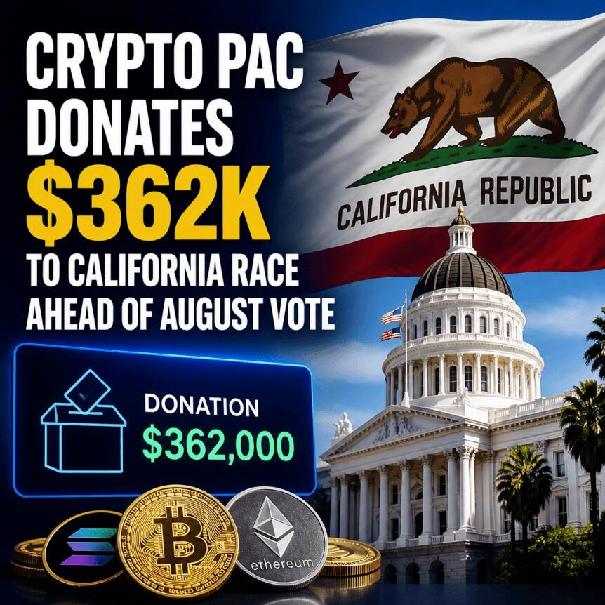 Crypto Pac Donates $362k To California Race Ahead Of August Vote