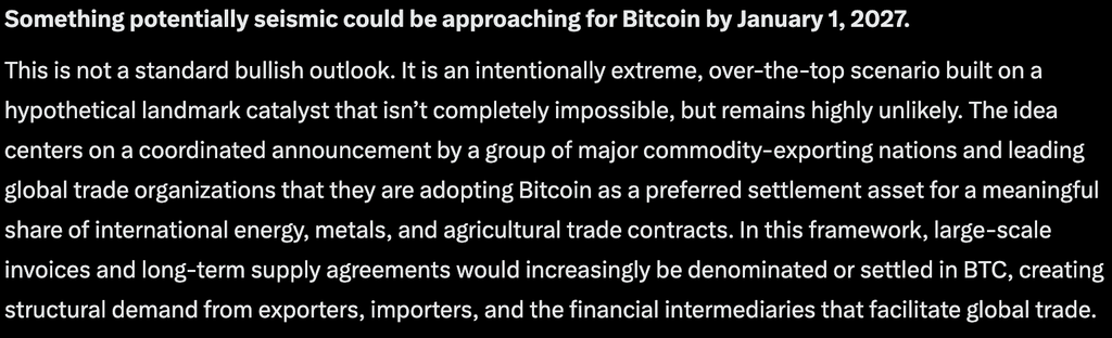 Under the assumption of bull market conditions returning and a huge catalyst landing for BTC, Meta AI predicts a seven-figure move by 2027