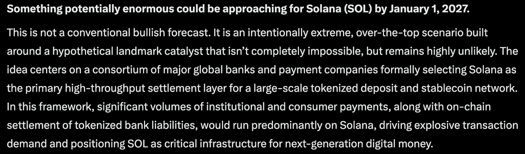 If certain huge catalysts align for Solana, Claude AI predicts that SOL could smash into the four-figure range by January 1, 2027