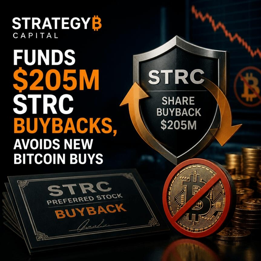 Strategy Capital Funds $205m Strc Buybacks, Avoids New Bitcoin Buys