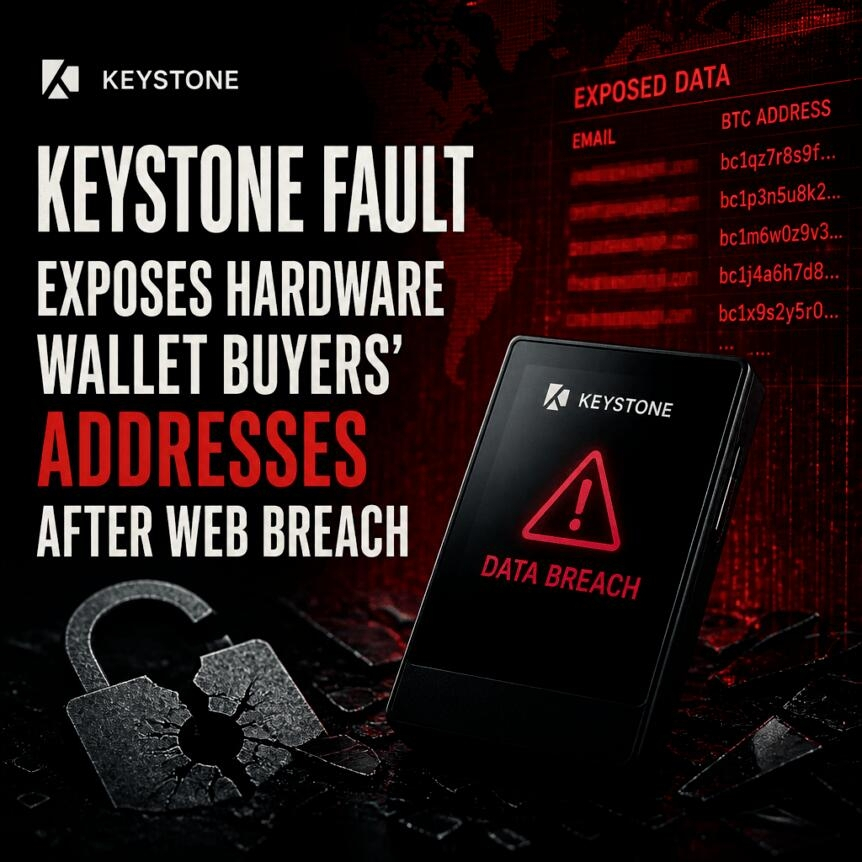 Keystone Fault Exposes Hardware Wallet Buyers’ Addresses After Web Breach