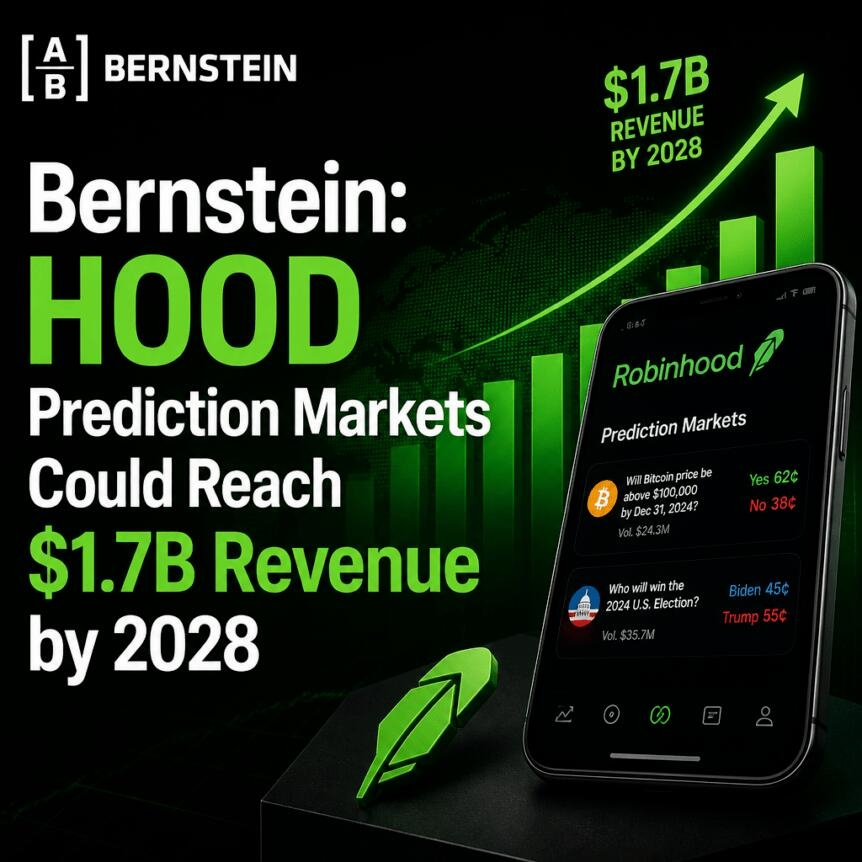 Bernstein: Hood Prediction Markets Could Reach $1.7b Revenue By 2028