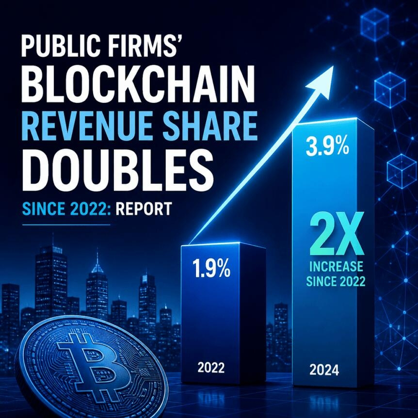 Public Firms’ Blockchain Revenue Share Doubles Since 2022: Report